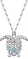 Cute .60ct Gemstone Sea Turtle Necklace