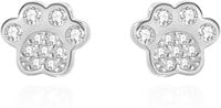 Cute Round .44ct White Topaz Tiny Paws Earrings