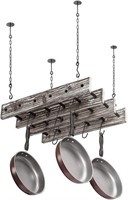 MyGift Ceiling-Mounted Pot and Pan Holder 8 Hooks