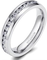 Elegant Round 1.00ct White Sapphire Eternity Ring