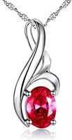 Pretty Oval Cut 0.75ct Ruby Necklace