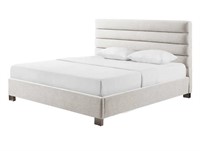 Albury Upholstered King Bed, Beige *pre-owned*