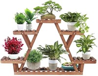Ufine Wood Plant Stand Triangular Plant Shelf