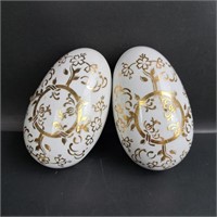 (2) Vintage Lefton Lidded Eggs