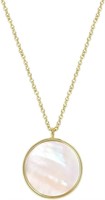14k Gold-pl Natural Mother Of Pearl Shell Necklace