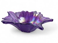 AKCM Turkish Iridescent Purple Art Glass Flower