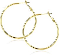 14k Gold-pl 60mm Large Hoop Earrings