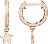 14k Gold-pl Minimalist Star Huggie Earrings