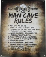NEW-Man Cave Metal Bar Rule Sign