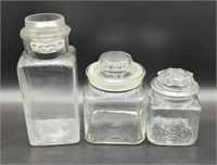 (3) Clear Glass Canisters