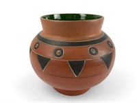 Vintage Mexican Redware Pottery Planter w/Matte