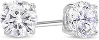 Classic Round 1.80ct White Sapphire Earrings