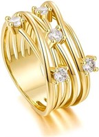14k Gold-pl. .50ct White Sapphire Coil Ring