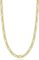 14k Gold-pl 5.5mm Figaro Chain Necklace