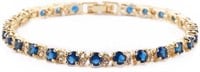 Round 6.25ct Blue Sapphire Tennis Bracelet
