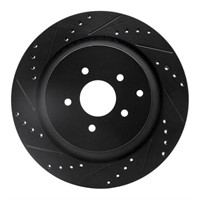 1 Drilled and Slotted Black Zinc Brake Rotor