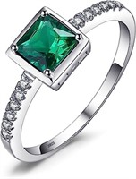 Classic Princess 1.00ct Emerald & White Topaz Ring
