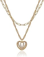18k Gold-pl. .50ct White Topaz Layered Necklace