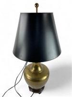 Brass Asian inspired lamp  Graceful vase sh