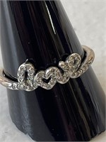 Silver love Ring Marked 925