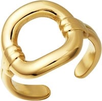 14k Gold-pl Chunky Open Knuckle Ring
