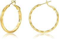 18k Gold-pl 30mm Chunky Hoop Earrings
