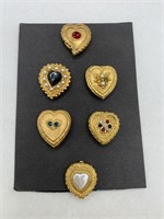 HEART BUTTON COVER LOT OF 6