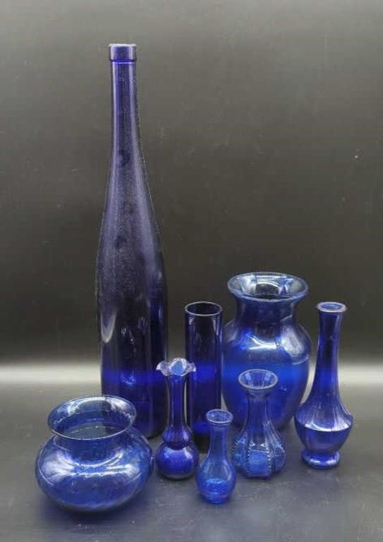 Assorted Cobolt Blue Vases