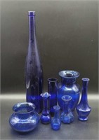 Assorted Cobolt Blue Vases