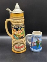 Vintage Hudepohl Beer Stein & Stroh Mug