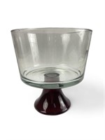 Vintage Ruby Red Glass Pedestal Trifle Bowl