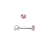 Round Cut .20ct Pink Topaz Earrings