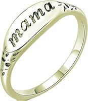 Gold Pl. Mama Engraved Signet Ring