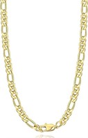 14k Gold-pl 7mm Figaro Chain Necklace