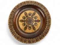 VTG. Polish Nazwa Hand Carved Art Wood Plate