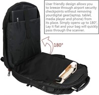 YOREPEK School Bookbag Fit 17 Inch Laptops, Black