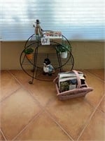 Wire Rack and Magazine Basket w/ Home Decor