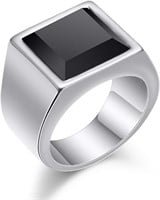Designer 1.00ct Black Onyx Square Signet Ring