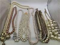 PEARLESQUE NECKLACE LOT OF 8