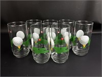Set of 7 Vintage Indiana 19th Hole Golf Glasses