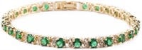 Round 6.25ct Emerald Tennis Bracelet