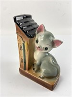 VTG. Hand Painted Ceramic Cat Bookend