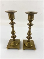 Vtg Brass Candlestick Holders 7.5" H