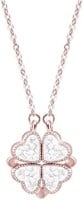 Gold-pl .14ct White Sapphire Flower Necklace