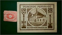 1920 Austrian Bank Note & Stamp