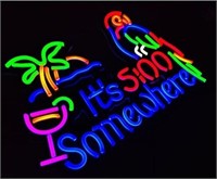 It's 5:00 Some Where Parrot 17in13in LED Neon