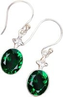 Elegant Oval 2.23ct Emerald Dangle Earrings