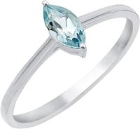 Natural Marquise .70ct Blue Topaz Solitaire Ring