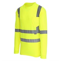 Men's Large Yellow Safety Shirt with Tape