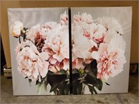 Set of 2 floral prints, 23-1/2" x 16" each